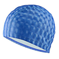 B31517 Шапочка для плавания ПУ одноцветная 3D (Синяя), 10017996, Шапочки текстильные