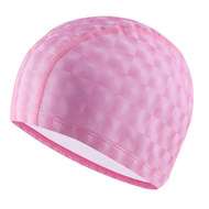B31517 Шапочка для плавания ПУ одноцветная 3D (Розовая), 10017997, Шапочки текстильные