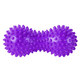 B32130 Массажер двойной мячик с шипами (фиолетовый) (ПВХ)