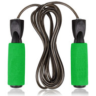 JJ-302  Скакалка с подшипником шнур 3,05м металл. тросс (зеленый) (E33369), 10020348, СКАКАЛКИ