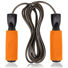 JJ-303 Скакалка с подшипником шнур 3,05м металл. тросс (оранжевый) (E33370)