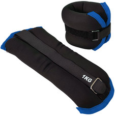 HKAW101-A Утяжелители "ALT Sport" (2х1,0кг) (нейлон) в сумке (черный с синий окантовкой)
