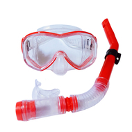 E39248-2 Набор для плавания взрослый маска+трубка (ПВХ) (красный), 10021101, Наборы для плавания