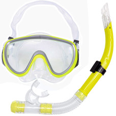 E39226 Набор для плавания взрослый маска+трубка (ПВХ) (желтый)