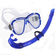 E39230 Набор для плавания взрослый маска+трубка (ПВХ) (синий)