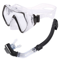 E39233 Набор для плавания взрослый маска+трубка (Силикон) (черный) , 10021314, Наборы для плавания
