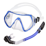 E39234 Набор для плавания взрослый маска+трубка (Силикон) (синий) , 10021315, Наборы для плавания