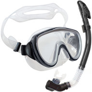 E39240 Набор для плавания взрослый маска+трубка (Силикон) (черный) , 10021320, Наборы для плавания