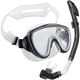 E39240 Набор для плавания взрослый маска+трубка (Силикон) (черный) 