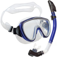 E39241 Набор для плавания взрослый маска+трубка (Силикон) (синий) , 10021321, Наборы для плавания