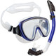 E39241 Набор для плавания взрослый маска+трубка (Силикон) (синий) 