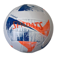 E39982 Мяч волейбольный (бело/сине/оранжевый), PU 2.7, 300 гр, машинная сшивка, 10021474, Волейбольные мячи
