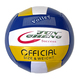 E40003 Мяч волейбольный (бело/сине/желтый), PVC 2.7, 265 гр, машинная сшивка
