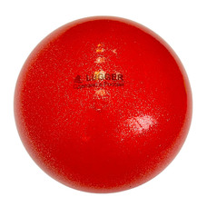 Мяч для художественной гимнастики однотонный,  d=19 см (красный с блестками)