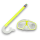 E41237-5 Набор для плавания детский маска+трубка (ПВХ) (желтый) 