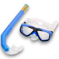 E41216 Набор для плавания детский маска+трубка (ПВХ) (синий) , 10021811, Наборы для плавания