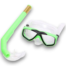 E41218 Набор для плавания детский маска+трубка (ПВХ) (зеленый)