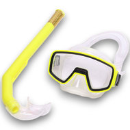 E41223 Набор для плавания детский маска+трубка (ПВХ) (желтый) , 10021818, 11.ПЛЯЖНЫЙ ОТДЫХ