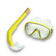 E41229 Набор для плавания взрослый маска+трубка (ПВХ) (желтый) 