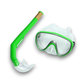 E41230 Набор для плавания взрослый маска+трубка (ПВХ) (зеленый) 