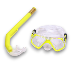 E41232 Набор для плавания взрослый маска+трубка (ПВХ) (желтый)