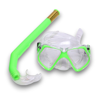 E41233 Набор для плавания взрослый маска+трубка (ПВХ) (зеленый) , 10021828, 11.ПЛЯЖНЫЙ ОТДЫХ