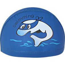 E41277 Шапочка для плавания детская Дельфин (ПУ) (темно синяя)