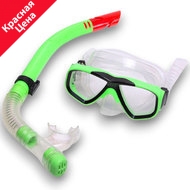 E41221 Набор для плавания детский маска+трубка (ПВХ) (зеленый) , 10021816, Наборы для плавания