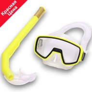 E41223 Набор для плавания детский маска+трубка (ПВХ) (желтый) , 10021818, Наборы для плавания