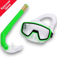E41224 Набор для плавания детский маска+трубка (ПВХ) (зеленый) , 10021819, Наборы для плавания