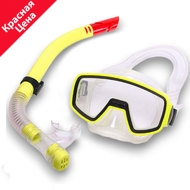 E41226 Набор для плавания детский маска+трубка (ПВХ) (желтый) , 10021821, Наборы для плавания