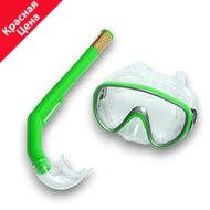 E41230 Набор для плавания взрослый маска+трубка (ПВХ) (зеленый) , 10021825, Наборы для плавания