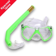 E41233 Набор для плавания взрослый маска+трубка (ПВХ) (зеленый) , 10021828, ЛАСТЫ МАСКИ ТРУБКИ