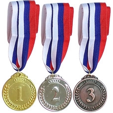 F18540 Медаль 3 место  (d-5 см, лента триколор в комплекте)